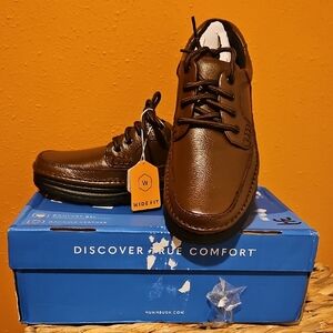 Nunn Bush Cameron Men's Brown Leather Comfort Gel Lace Up Shoes NWT Sz. 7.5 Wide